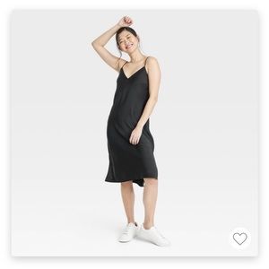 Target black  adjustable straps shift midi dress